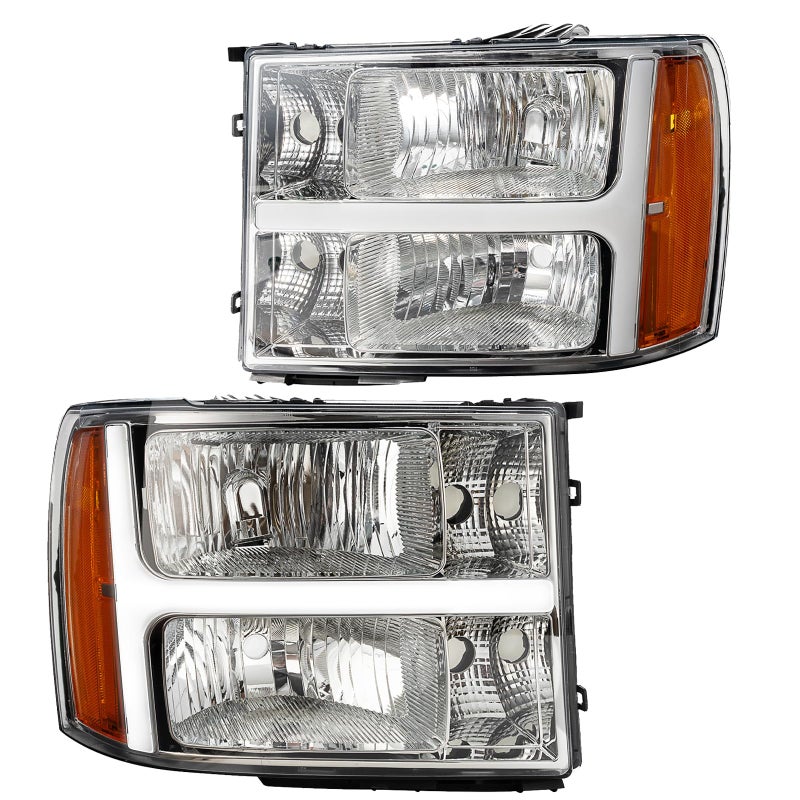 LED Headlight Assembly Bright Headlights with YTube DRL Turn Signal Compatible with 20072013 GMC Sierra 150020072014 GMC Sierra 2500 HDSierra 3500 HD Not fit classic models