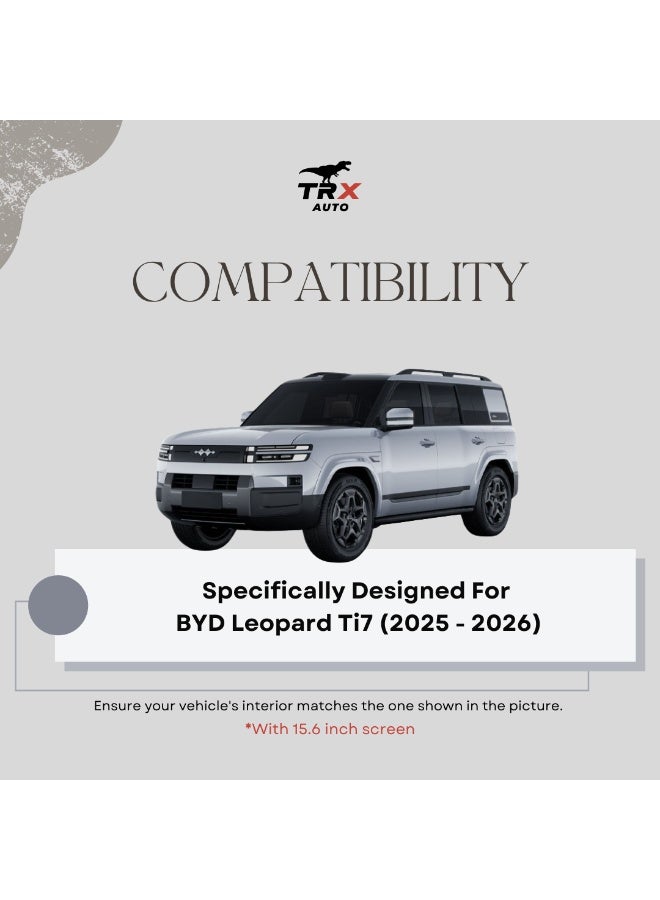 TRX AUTO BYD Leopard Ti7 15.6 Inch Wireless Charging Car Phone Holder for Dashboard Screen (2025-2026) | 15W Fast Qi Charging | Auto-Clamping | 360° Adjustable | Universal Smartphone Mount - Image 4