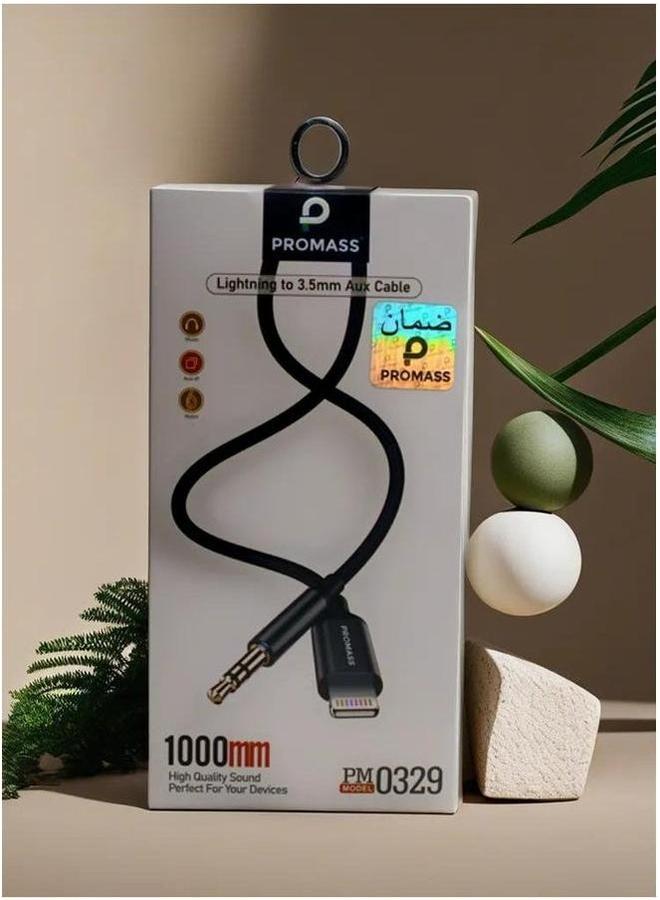 PROMASS Lightning to 3.5mm Aux Cable 1000mm High Quality Sound Perfect For Your Devices - Image 1