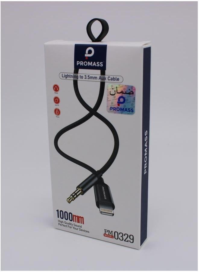 PROMASS Lightning to 3.5mm Aux Cable 1000mm High Quality Sound Perfect For Your Devices - Image 2