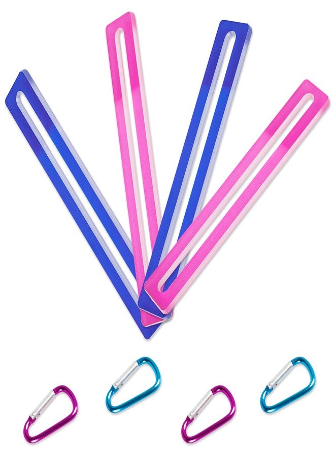 Mtuiewo 4 Pcs Reinforced Acrylic Mahjong Line Finder, Mahjong Rules Helper Reader for Quick Rule Reference, Pink and Blue with Metal Buckle for Travel - Image 1