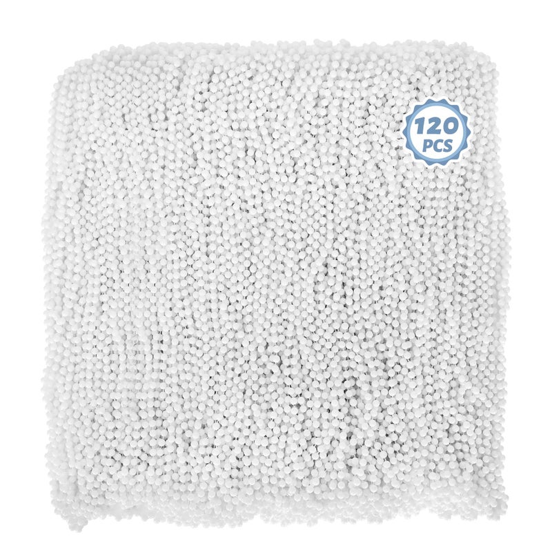 Huskein Mardi Gras Beads 120PCS Bead Necklace 33 White Beads Bulk Mardi Gras Accessories Party Costume Parade Favors Bulk for Birthday Party Favors Supplies - Image 3