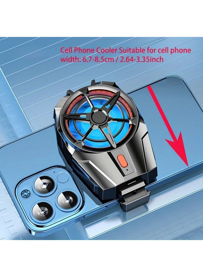 New X52 Rechargeable Battery Cooling Fan For Mobile Phone Three Speed Adjustable Black - Image 1