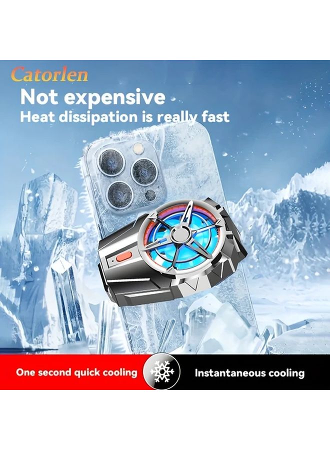New X52 Rechargeable Battery Cooling Fan For Mobile Phone Three Speed Adjustable Black - Image 2