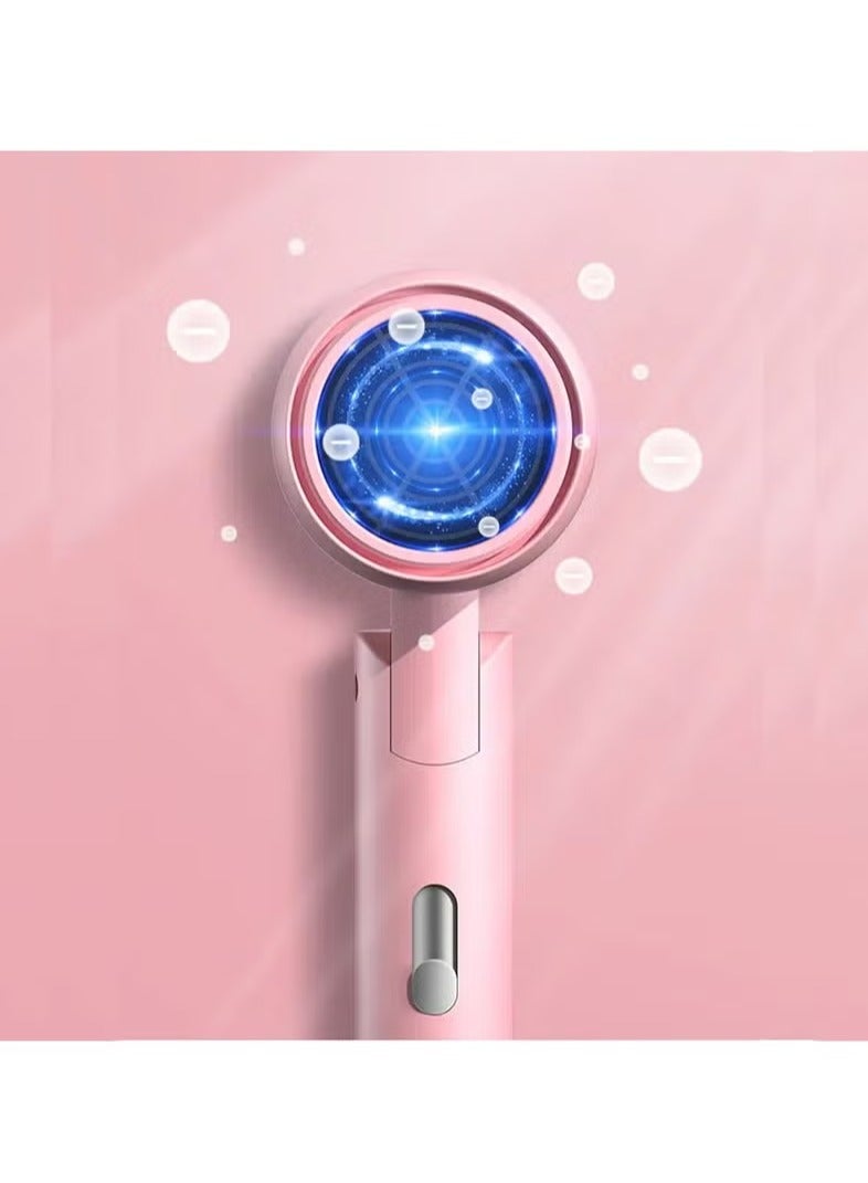 عام مجفف شعر أيوني، مجفف شعر صغير خفيف الوزن ومحمول قابل للطي، مجفف شعر كهربائي متين ويدوم طويلاً، مجفف شعر سريع الجفاف وعالي السرعة للسفر المنزلي، (أرجواني فاتح) - Image 2