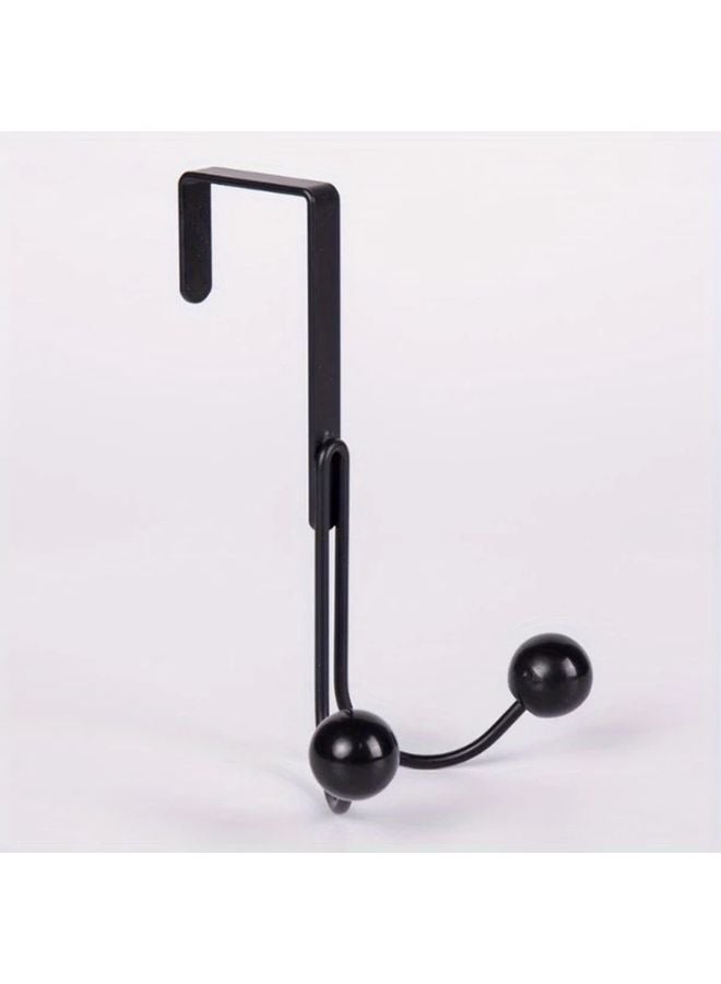Black Heavy Duty Double Headed Door Hook Nail Free No Drill Wardrobe Hanger - Image 1