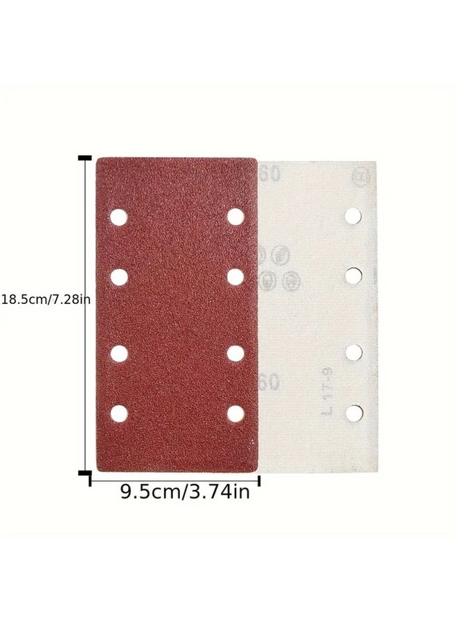 60pcs 93x185mm Square Sandpaper Grit Flocking Disc Abrasive Stone Glass Grinder For Wood Polish Tool - Image 2