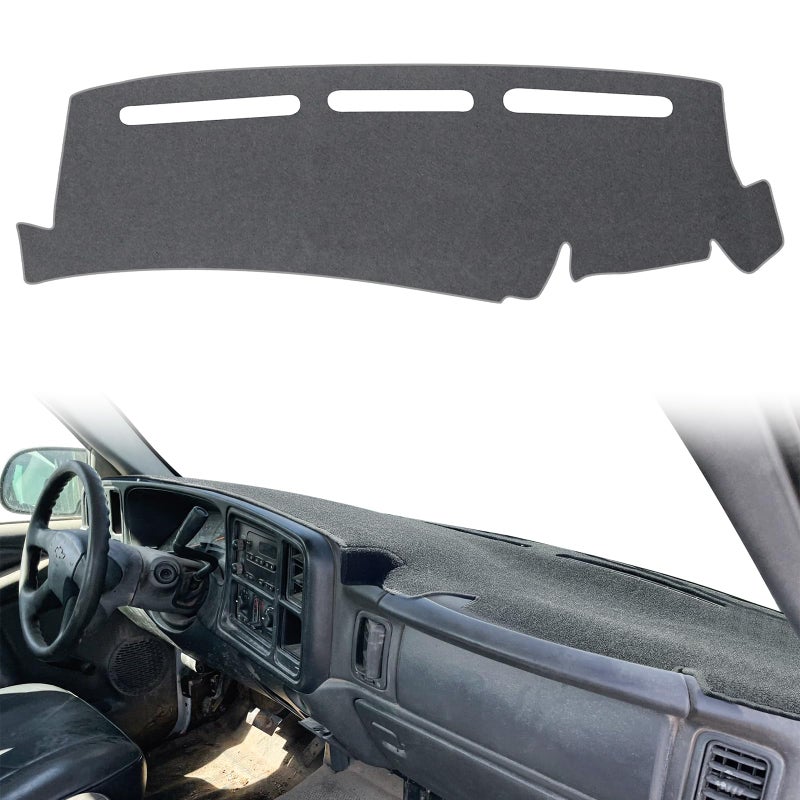 POSAID Dash Cover for 19992006 Chevrolet Chevy Silverado GMC Sierra Dashboard Cover Mat for 20002006 Chevy Avalanche Tahoe Suburban GMC Yukon Pickup Gray