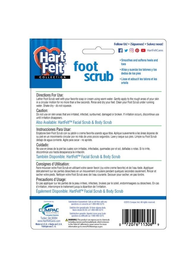 HartFelt - Foot Scrub, Foot Sponge Exfoliator Skin Care Sponges for Men and Women, Made in USA, Callus and Dead Skin Remover for Heel, Toes, and Entire Foot, Skin Care Tools for Feet, 30 Count, White - Image 1