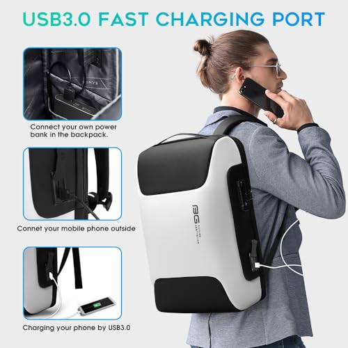BANGE Business Laptop Backpack Fits 15.6 Inch Notebook, Anti Theft Work Backpack with USB Charging Port for Office Work Airplane Business Travel… - Image 4
