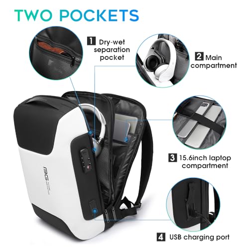 BANGE Business Laptop Backpack Fits 15.6 Inch Notebook, Anti Theft Work Backpack with USB Charging Port for Office Work Airplane Business Travel… - Image 2