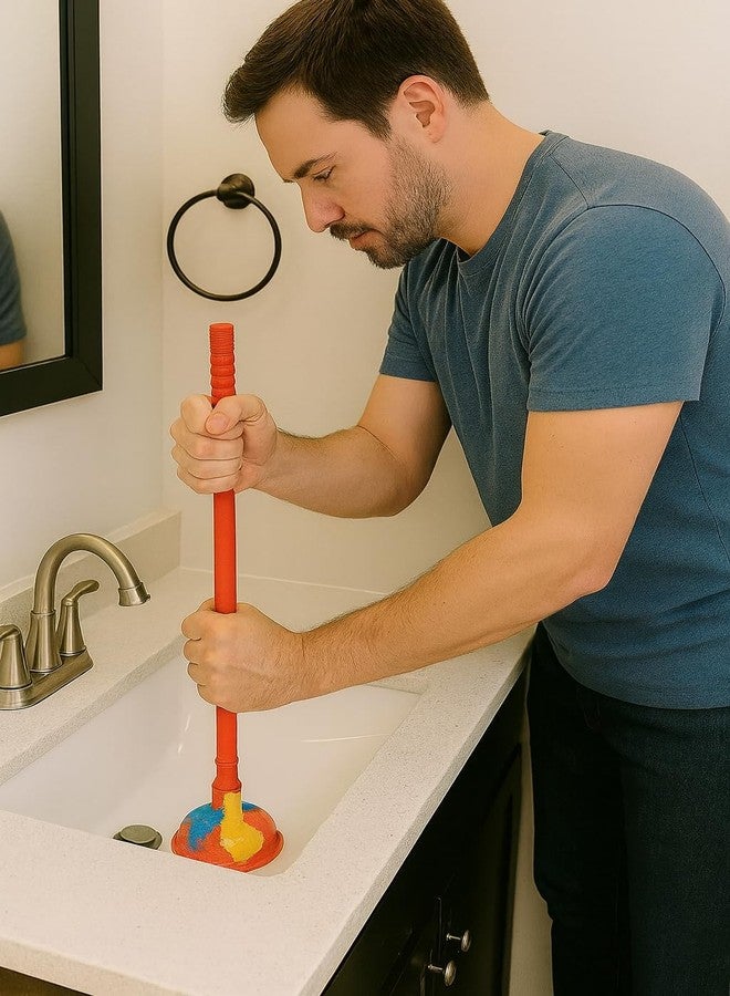 Vararo Heavy Duty Toilet Plunger | Effortless Drain Unclogging for Bathrooms, Kitchens, Sinks, and Baths | Solid Handle Sink Flange Drain Cleaner | 4 Inch Diameter - Image 2