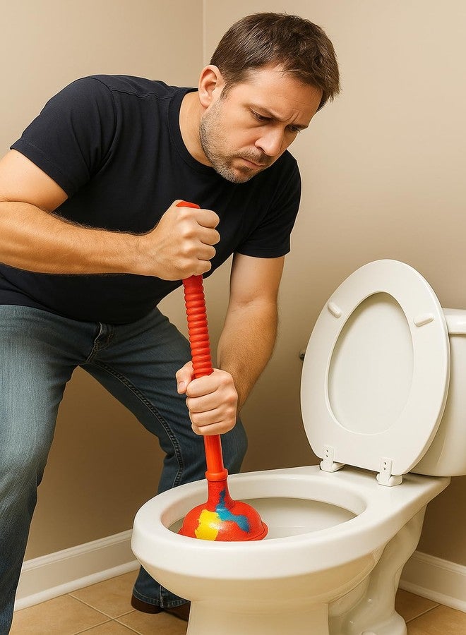 Vararo Heavy Duty Toilet Plunger | Effortless Drain Unclogging for Bathrooms, Kitchens, Sinks, and Baths | Solid Handle Sink Flange Drain Cleaner | 4 Inch Diameter - Image 4