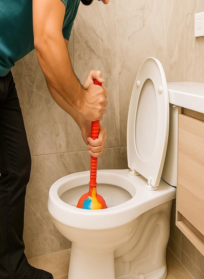 Vararo Heavy Duty Toilet Plunger | Effortless Drain Unclogging for Bathrooms, Kitchens, Sinks, and Baths | Solid Handle Sink Flange Drain Cleaner | 4 Inch Diameter - Image 3