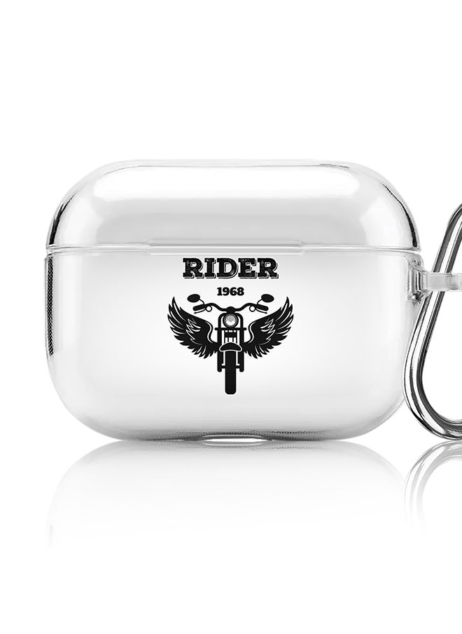Stylizedd Classic Clear printed Case for Apple AirPods Pro 2nd Generation Thin Transparent Cover [Designed for Apple AirPods Pro 2nd Generation] - Rider 1968  - Image 1