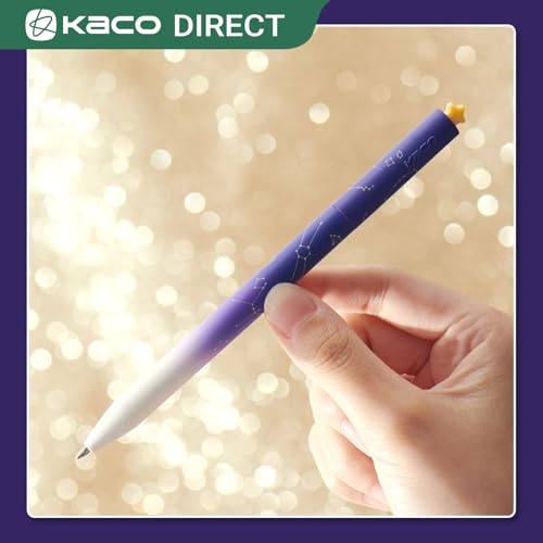 Kaco FIRST Gel Ink Pens, Pack of 2 Pieces Cute Heart Pen Set with Extra 4 Black Refills Holiday Gifts (2 Purple) - Image 3