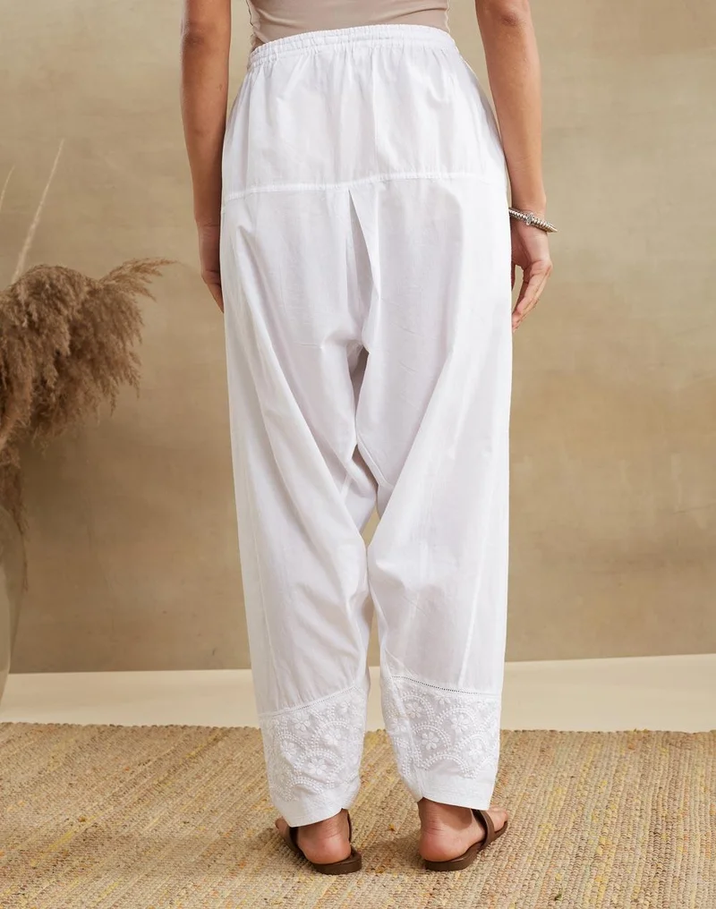 Fabindia  White Cotton Chikankari Salwar for Women | Best Price UAE
