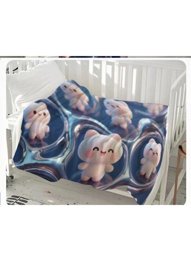general Baby and children's cartoon flannel thin blanket (warm and comfortable, suitable for sleep, game use) 70cm*100cm - Image 2