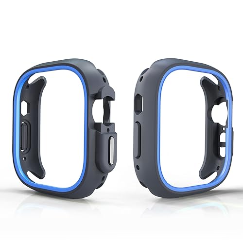 Printme Sports Protective Thin Soft TPU Shockproof Bumper Case for iWatch Apple Watch Series Ultra 2/Ultra Black 49mm, [No Screen Guard] (Blue) - Image 3