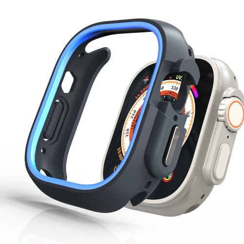 Printme Sports Protective Thin Soft TPU Shockproof Bumper Case for iWatch Apple Watch Series Ultra 2/Ultra Black 49mm, [No Screen Guard] (Blue) - Image 2