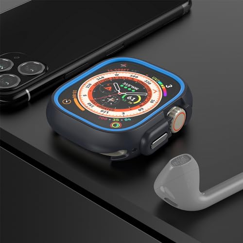 Printme Sports Protective Thin Soft TPU Shockproof Bumper Case for iWatch Apple Watch Series Ultra 2/Ultra Black 49mm, [No Screen Guard] (Blue) - Image 5