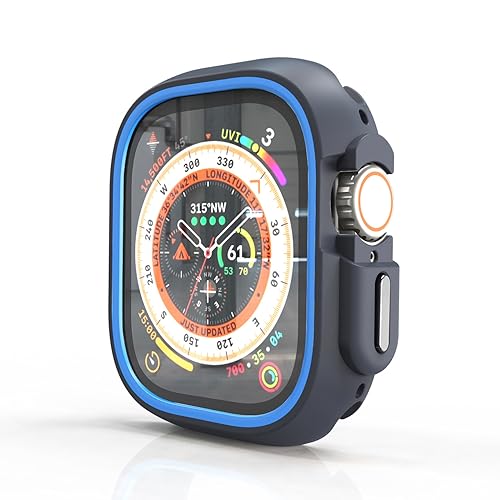 Printme Sports Protective Thin Soft TPU Shockproof Bumper Case for iWatch Apple Watch Series Ultra 2/Ultra Black 49mm, [No Screen Guard] (Blue) - Image 4