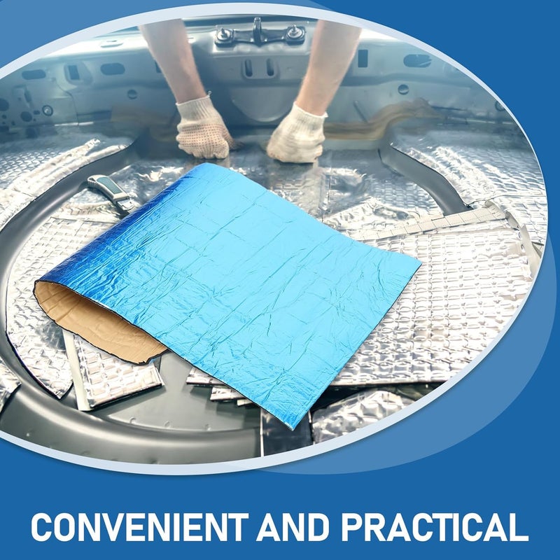 Yardwe Car Insulation Mat Aluminum Foil, 50x100cm X 5mm Hood Heat and Sound Deadening Pad, Automotive Soundproof Insulation for Engine Cover and Door Noise Reduction - Image 5