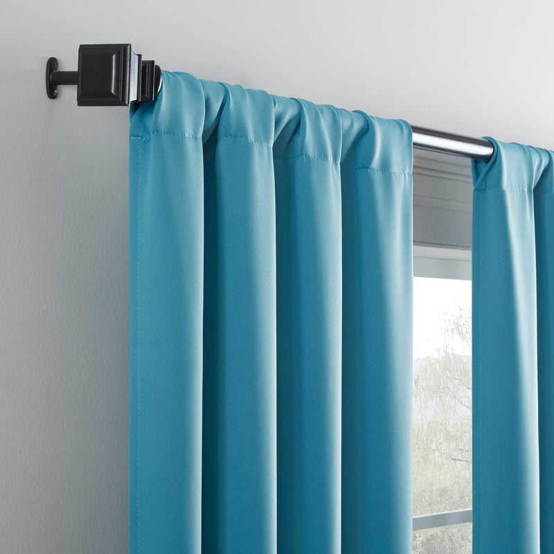 ECLIPSE Blackout Curtains for Bedroom-Darrell 37" x 84" Insulated Darkening Single Panel Rod Pocket Window Treatment Living Room, Sky - Image 2