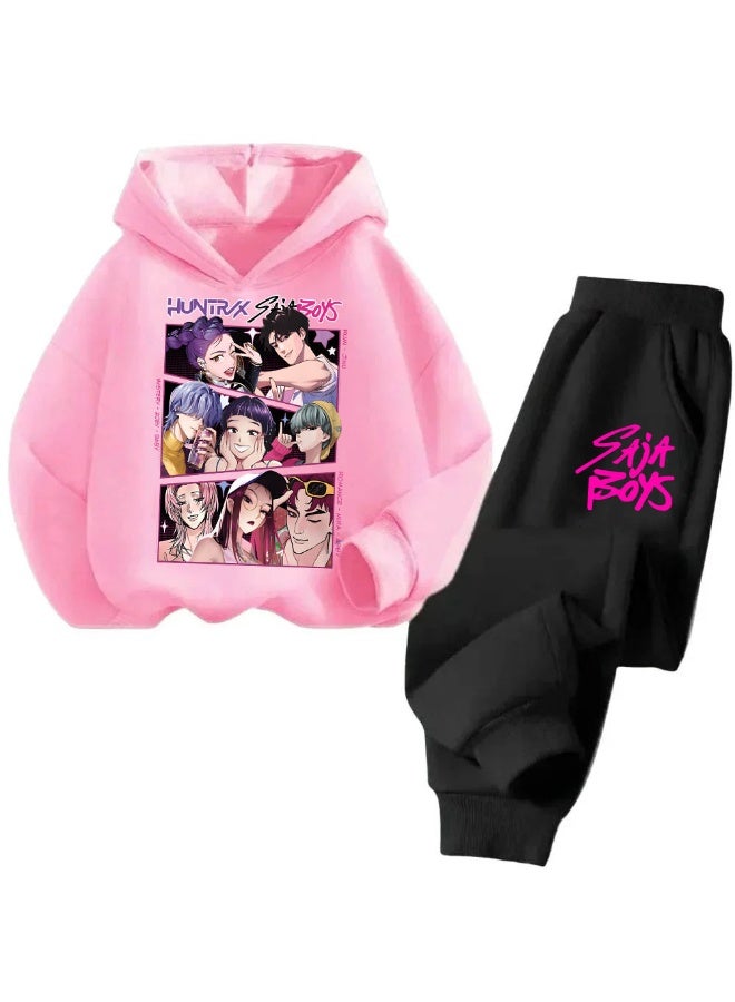 عام كبوب شيطان الصيادين مقنعين المطبوعة زائد المخملية سترة فضفاضة سترة عارضة مجموعة - Image 1