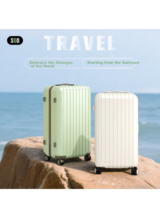 Soo Luggage, Stylish Multifunctional Cup Holder, Trolley Case, Travel Suitcase, Password Lock, For Men And Women, 26 Inches, Avocado Green - Image 2