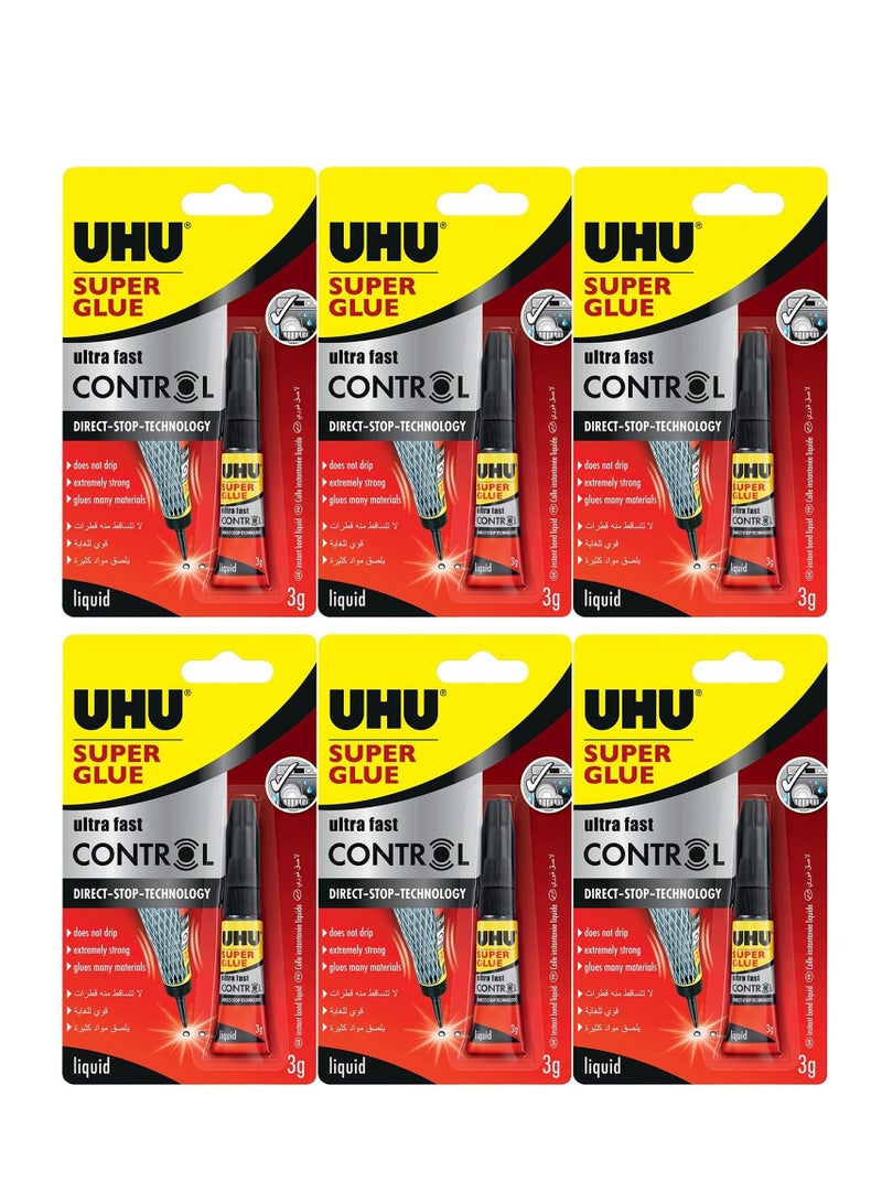 UHU 6-Piece Super Glue 3 gram Content Per Pack - Image 1