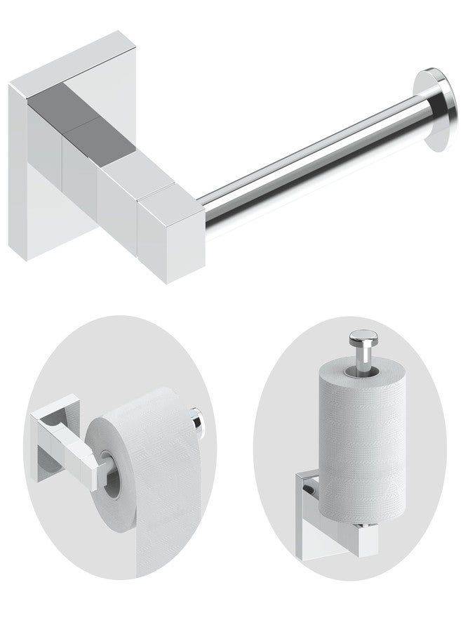 RUACQ Toilet Paper Holder Wall Mount,Square Base Tissue Roll Holder for Bathroom,Toilet Roll Holder Stainless Steel(Chrome) - Image 1