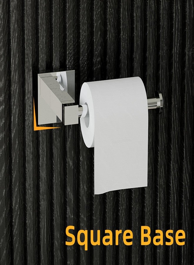 RUACQ Toilet Paper Holder Wall Mount,Square Base Tissue Roll Holder for Bathroom,Toilet Roll Holder Stainless Steel(Chrome) - Image 2