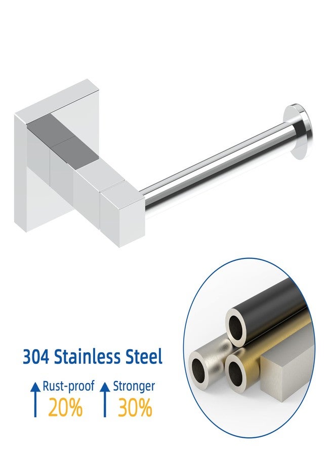 RUACQ Toilet Paper Holder Wall Mount,Square Base Tissue Roll Holder for Bathroom,Toilet Roll Holder Stainless Steel(Chrome) - Image 4