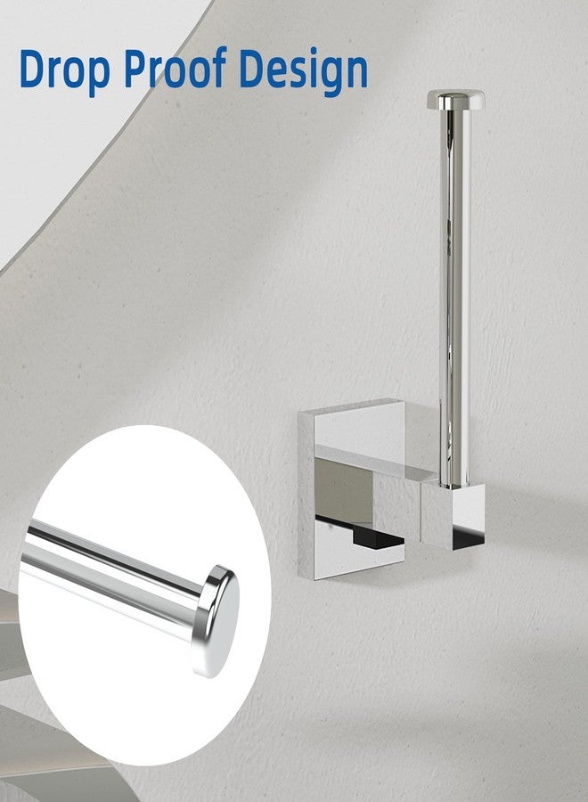 RUACQ Toilet Paper Holder Wall Mount,Square Base Tissue Roll Holder for Bathroom,Toilet Roll Holder Stainless Steel(Chrome) - Image 3
