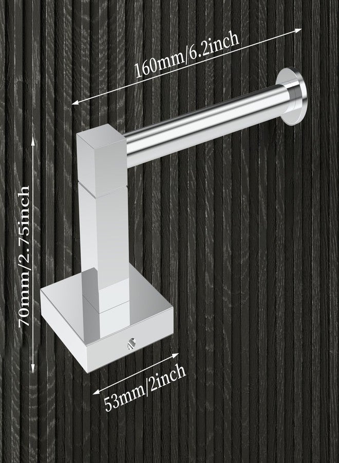 RUACQ Toilet Paper Holder Wall Mount,Square Base Tissue Roll Holder for Bathroom,Toilet Roll Holder Stainless Steel(Chrome) - Image 5