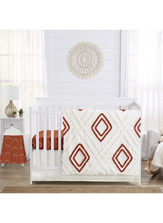 Sweet Jojo Designs Sweet Jojo Designs Boho Fringe Boy Girl Baby Crib Bed Skirt Nursery Dust Ruffle - Ivory Off White Beige Tassel Modern Bohemian Farmhouse Southwest Shabby Chic Designer Bohemian Diamond Tuft Collection  - Image 2