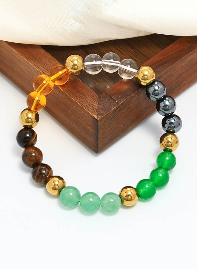 8mm Round Gemstone Bead Bracelet Imitating Natural Stone High-Grade Malachite Tiger Eye Stone Colorful Beaded Couple Bracelet Men And Women Bracelet - Image 3