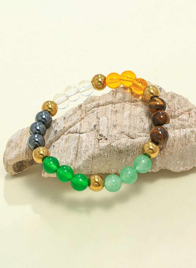 8mm Round Gemstone Bead Bracelet Imitating Natural Stone High-Grade Malachite Tiger Eye Stone Colorful Beaded Couple Bracelet Men And Women Bracelet - Image 5
