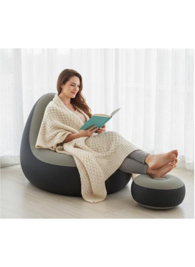 سبيس شوب أريكة قابلة للنفخ للاسترخاء التام مع مسند قدم ومضخة هواء منزلية - Image 3