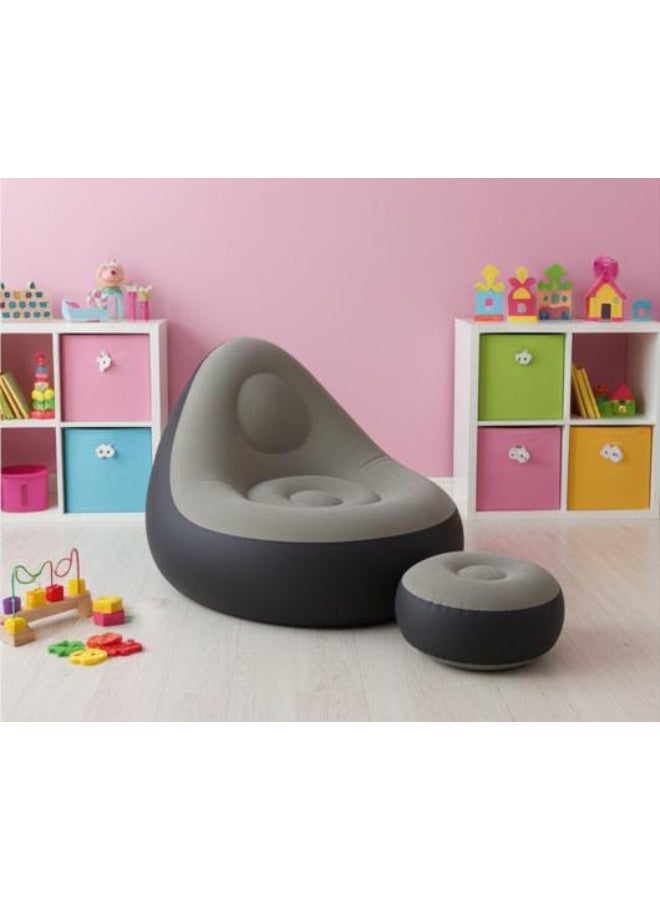 سبيس شوب أريكة قابلة للنفخ للاسترخاء التام مع مسند قدم ومضخة هواء منزلية - Image 4