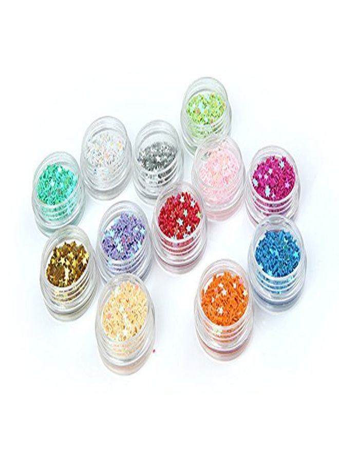 Minejin Nail Art Glitter Sequins Five Star 3D Diy Manicure Decals Decoration 12 Colors - Image 2