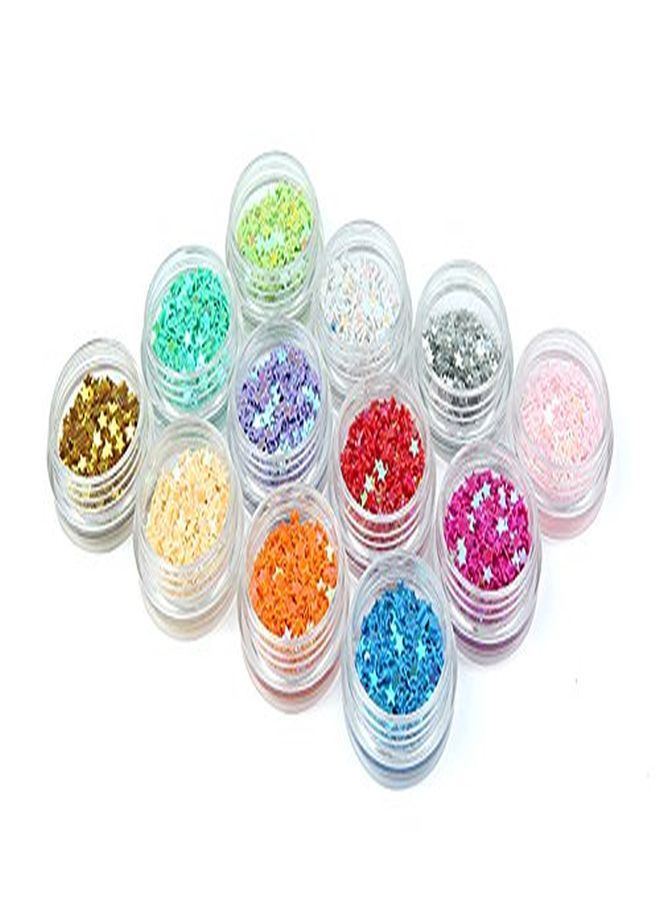 Minejin Nail Art Glitter Sequins Five Star 3D Diy Manicure Decals Decoration 12 Colors - Image 5