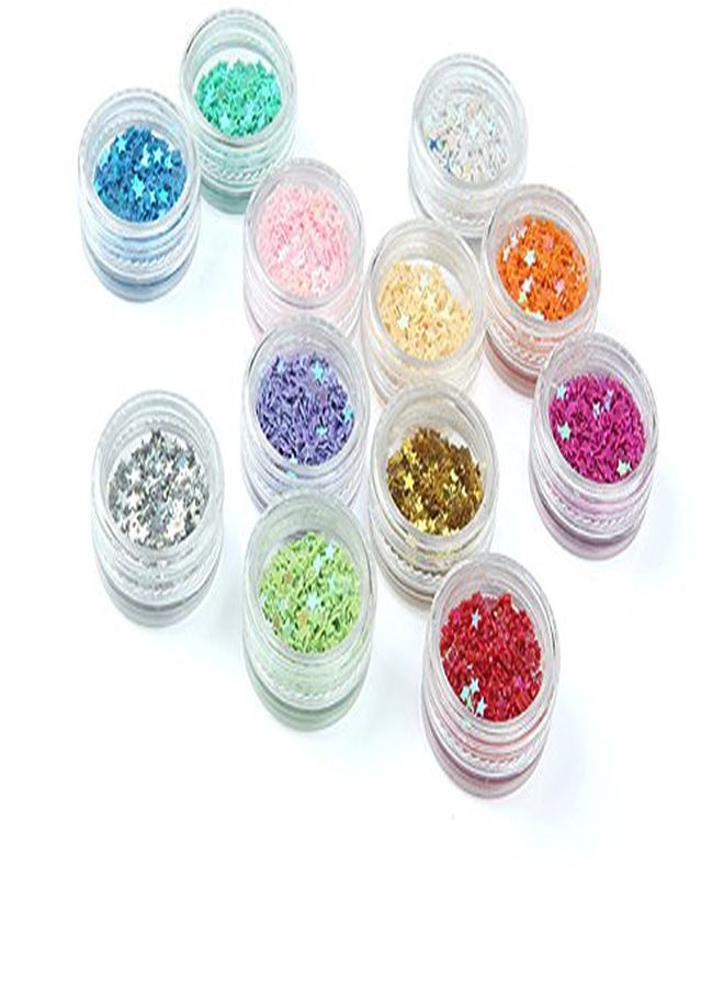 Minejin Nail Art Glitter Sequins Five Star 3D Diy Manicure Decals Decoration 12 Colors - Image 4