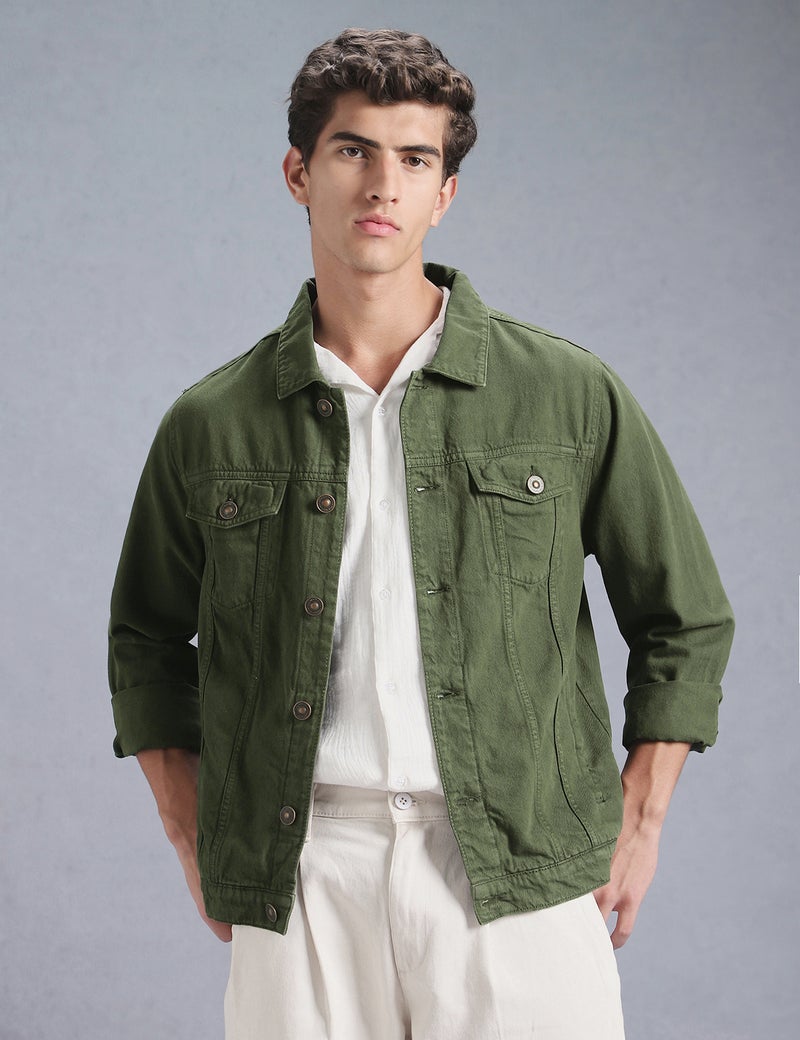 inkd Men's Overdyed Trucker Denim Jacket - Jacket for Men | 100% Cotton | Double Flap Pocket | Regular Fit | Full Sleeve Jacket - Image 1