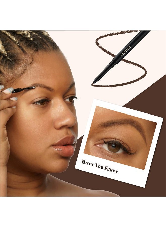 Mented Waterproof Eyebrow Pen with Brush, Brow Pencil & Lash Spoolies for Eyelash Extensions, Eye Brow Pencils for Women, Eyelash Brush & Spoolie Combo, Eyebrow Makeup Tool Set, Brow You Know (Light Brown) - Image 2