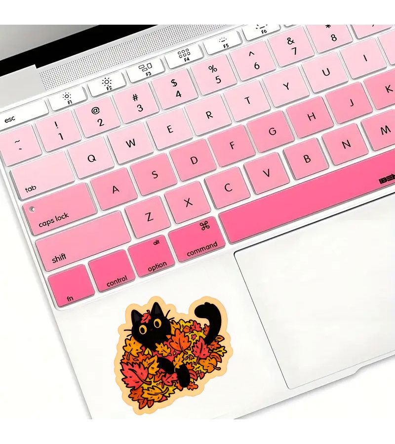 Autumn Cat Vinyl Sticker 1pc Humorous Black Cat Among Leaves for Water Bottle Laptop Decals - Image 4