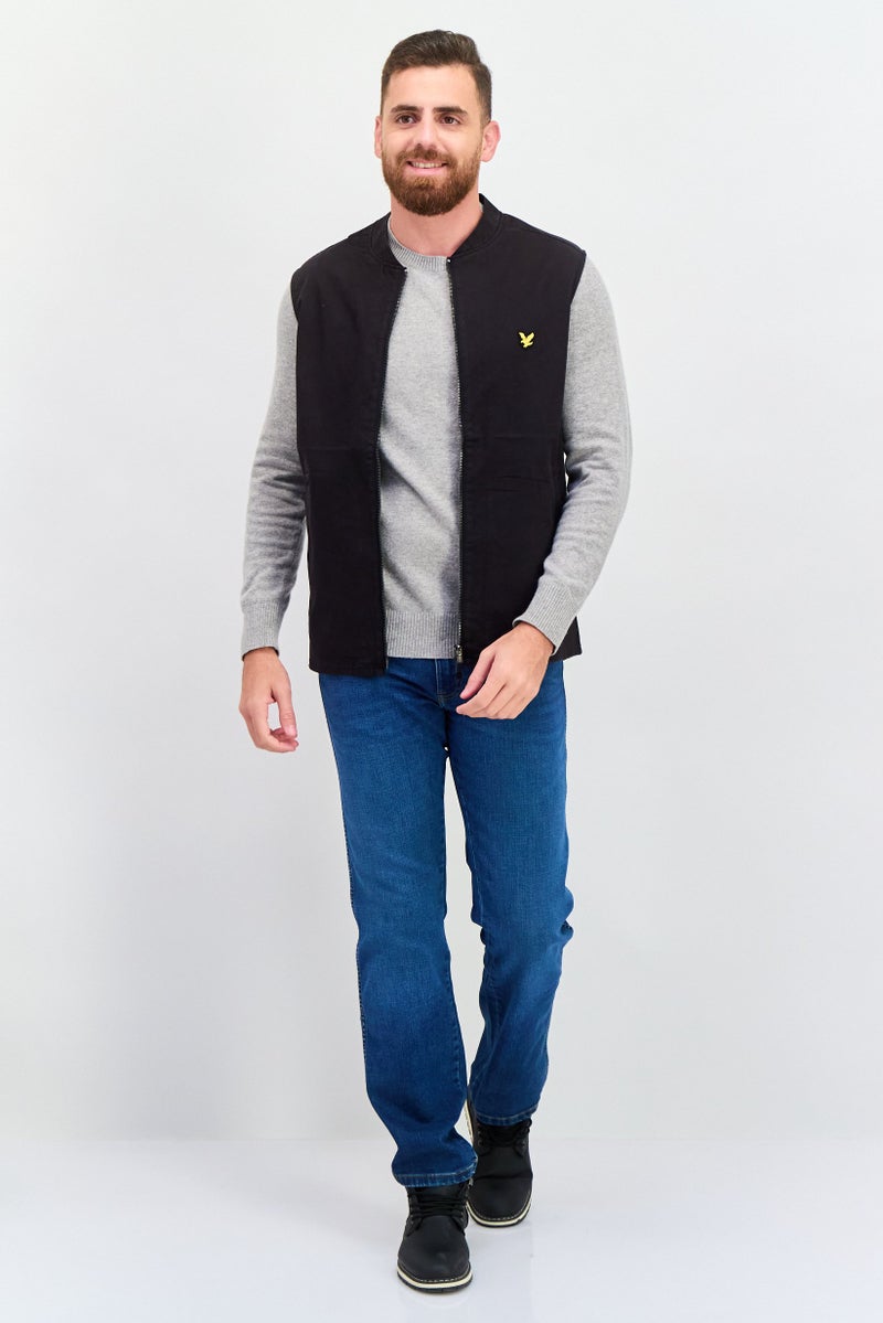 Lyle & Scott سترة بلا أكمام للرجال بشعار العلامة التجارية، سوداء - Image 4