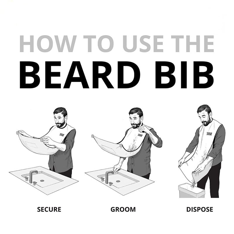 Beard King Beard Bib Apron - As Seen on Shark Tank â€“ Gifts for Him, Stocking Stuffers for Men, Mens Gift, Black - Image 3