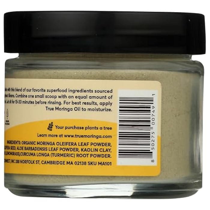 True Moringa Moringa Face Mask | Deep Pore Detox Clarifying and Purifying Facial Mask | Vegan Skincare - Image 2
